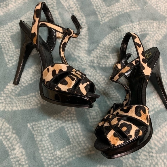 BCBGENERATION animal print stiletto peep toe heels - Picture 3 of 6